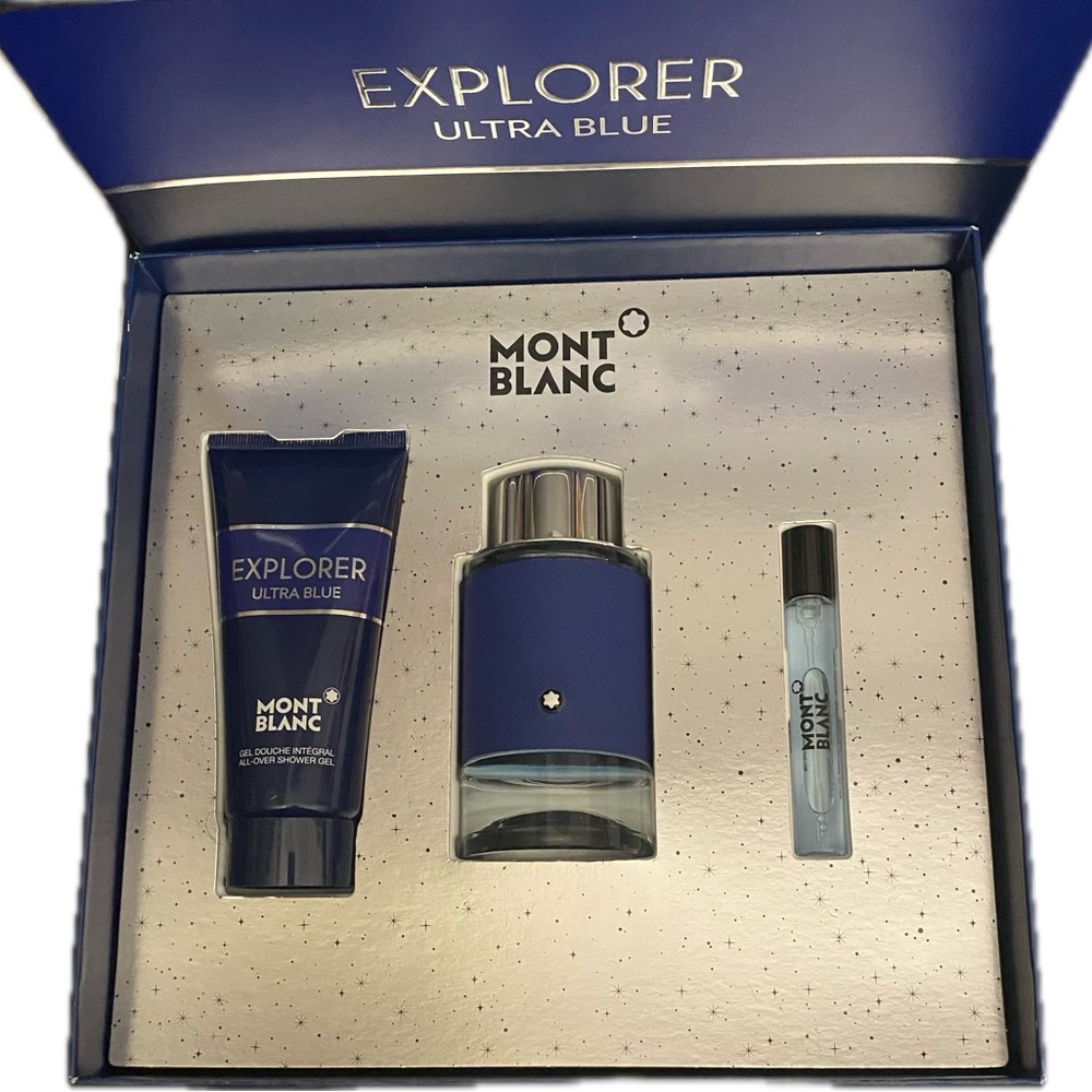 Mont Blanc Explorer Ultra Blue Set with Silver Accents